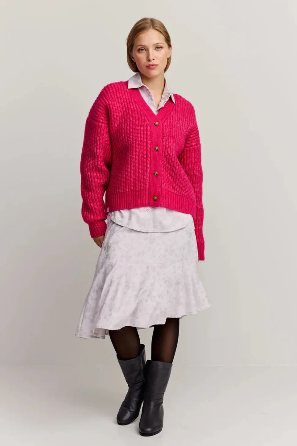 Makia naisten neuletakki Florence Cardigan, pinkki
