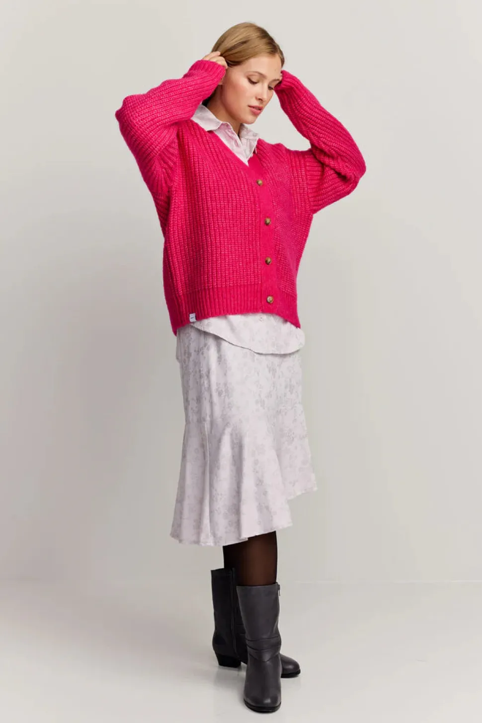 Makia naisten neuletakki Florence Cardigan, pinkki