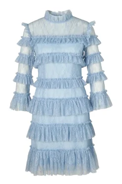 Malina naisten mekko, CARMINE FRILL LACE MINI DRESS Vaaleansininen