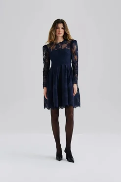 Malina naisten mekko, LEONI LACE MINI DRESS Tummansininen