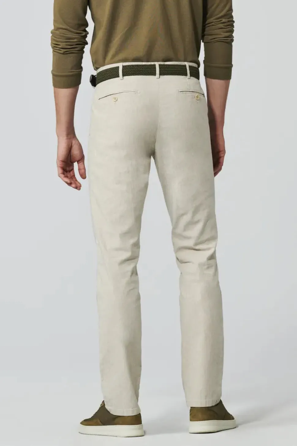 Meyer miesten housut, BONN LINEN COTTON TROUSER Beige