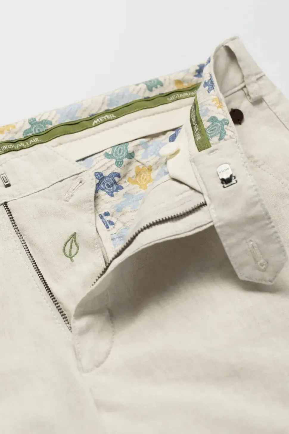 Meyer miesten housut, BONN LINEN COTTON TROUSER Beige