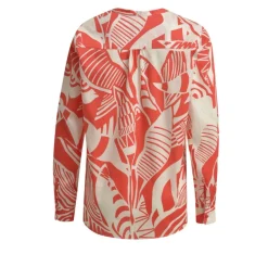 Milano Italy naisten pusero, BLOUSE LS POPPY PRINT Oranssi Kuosi
