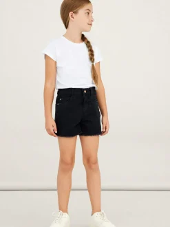Name It farkkushortsit, NKFROSE HW MOM DNM SHORTS Musta