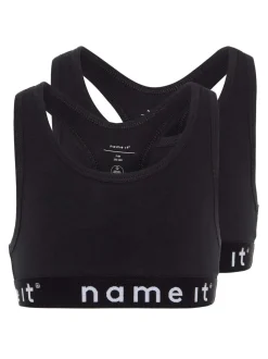 Name It hihaton toppi, NKFSHORT TOP 2P SOLID BLACK Musta