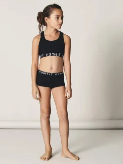 Name It hihaton toppi, NKFSHORT TOP 2P SOLID BLACK Musta