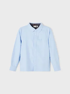 Name It kauluspaita, NKMNEWSA LS SHIRT Vaaleansininen