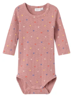 Name It lasten body, NBFBELLAS LS BODY Vaaleanpunainen Kuosi