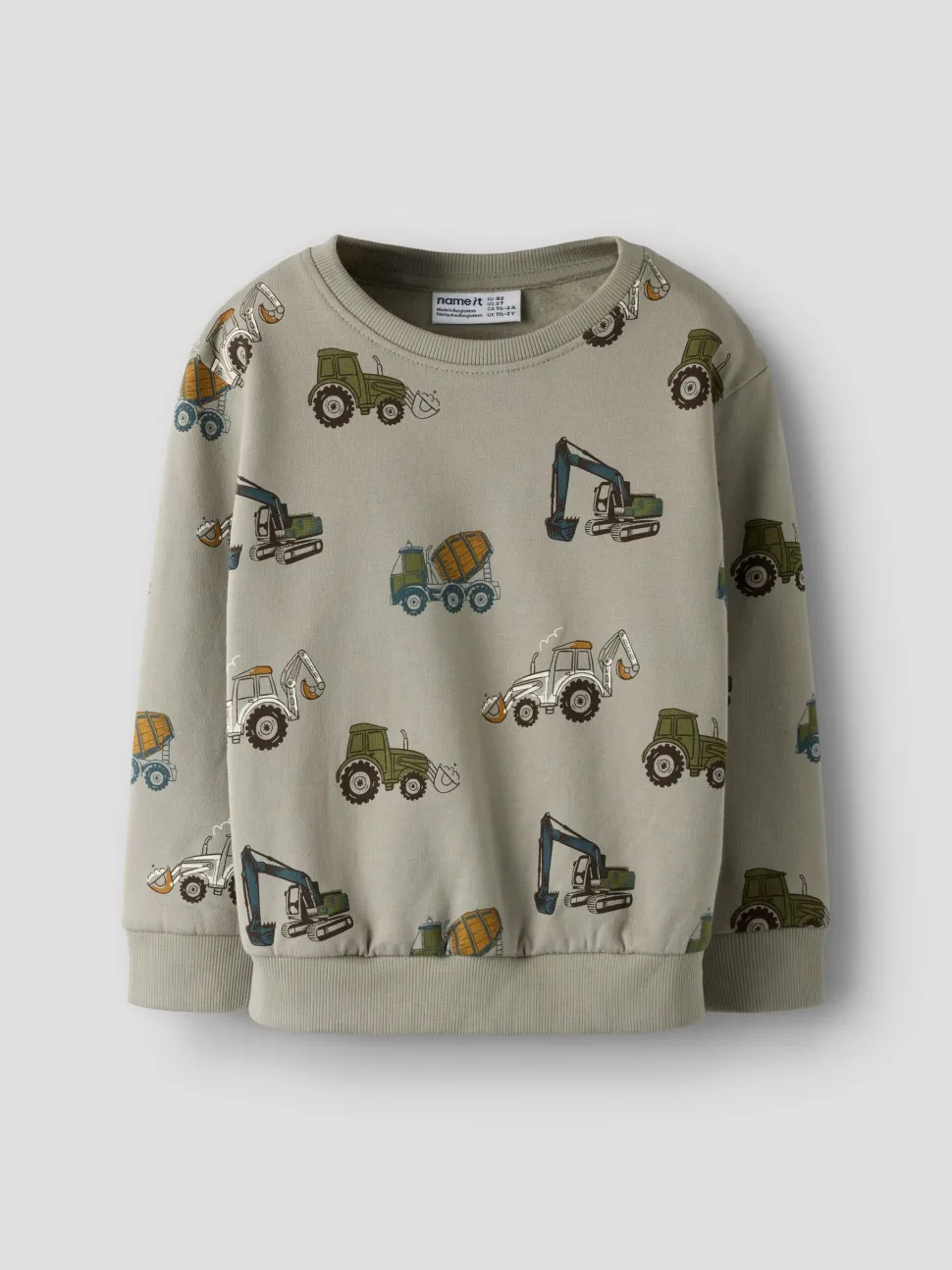 Name It lasten collegepaita, NMMBasil NMMBASIL LS NREG SWE BRU, kuosi vihreä