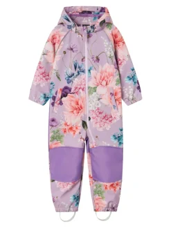 Name It Lasten Haalari, NMF ALFA08 SOFTSHELL SUIT MULTI FLOWER Liila