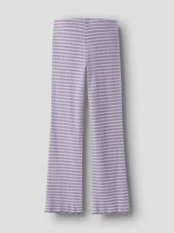 Name It lasten housut NKFVEMMA FLARE PANT, raidallinen lila