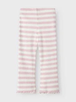 Name It lasten housut, NMFTAIA SLIM BOOTCUT PANT Raidallinen Vaaleanpunainen