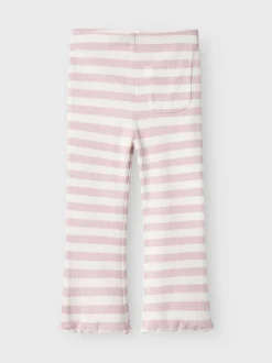 Name It lasten housut, NMFTAIA SLIM BOOTCUT PANT Raidallinen Vaaleanpunainen