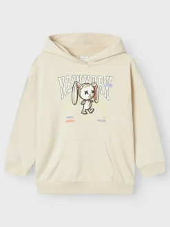 Name It lasten huppari, NKFSAKKO LS RLX LONF SWEAT Beige