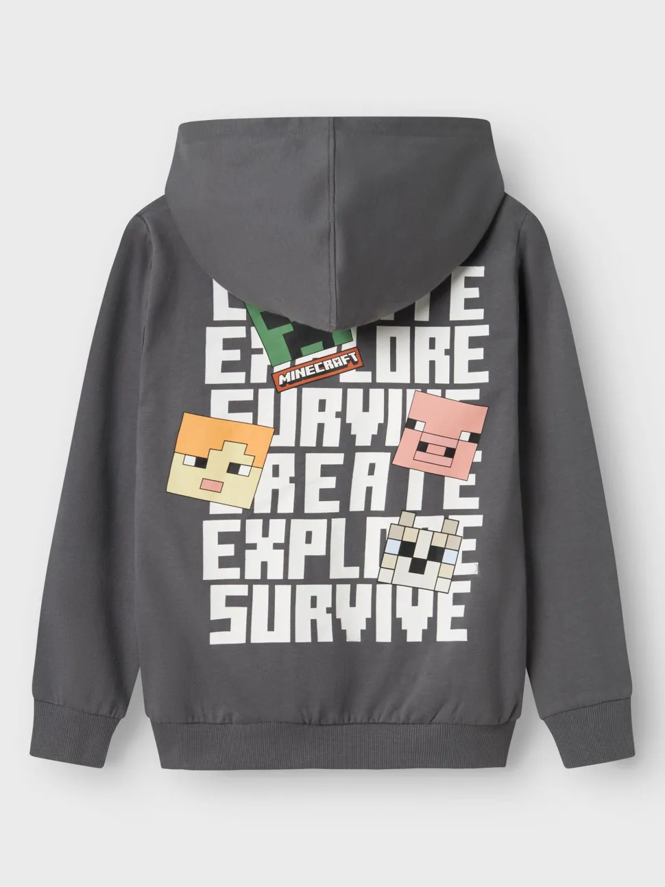 Name It lasten huppari, NKMJACOT MINECRAFT SWEAT Vaaleanharmaa