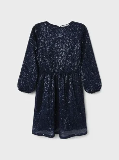 Name It Lasten Mekko, NKFRANTELLA LS DRESS Tummansininen