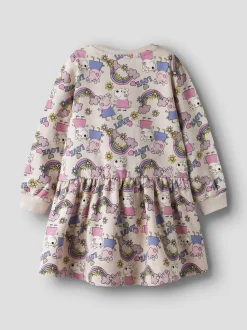 Name It lasten mekko NMFDARMA PEPPA LS SWE DRESS, beige