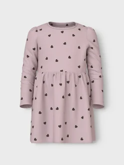 Name It lasten mekko, NMFKHEART LS DRESS Vaaleanpunainen Kuos