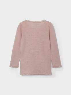 Name It Lasten Merinovilla Paita NMWANG WOOL NEEDLE LS TOP NOOS Vaaleanpunainen