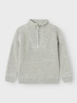 Name It Lasten Neulepusero, NMMSAFALLE LS KNIT Vaaleanharmaa