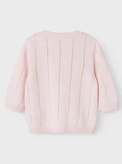 Name It lasten neuletakki, NBFHEYDI LS KNIT CARDIGAN Vaaleanpunainen
