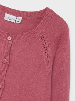 Name It, Lasten Neuletakki, NKFVIONI LS KNIT CARD NOOS Pinkki