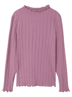 Name It lasten paita, NKFNOLINE LS SLIM TOP NOOS Vaaleanpunainen