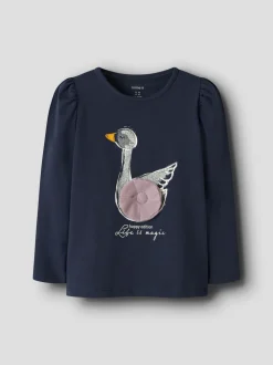 Name it lasten paita NMFSWANA LS TOP, tummansininen