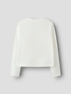 Name It lasten pitkähihainen paita NKFTHELMAS LS SHORT TOP, luonnonvalkoinen