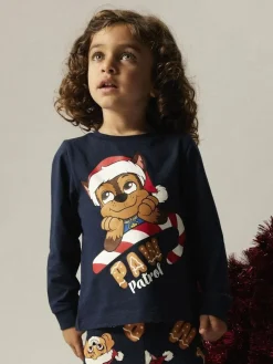 Name It lasten pyjama NMMSLAVA PAW LS NIGHTSET, tummansininen