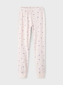 Name It Lasten Pyjamasetti Nightset Purble Heart Noos Liila