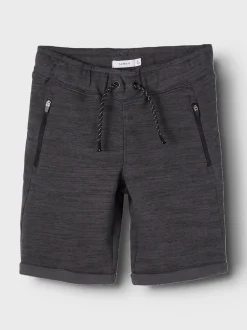Name It lasten shortsit, NKMSCOTT SWE LONG SHORTS Meleerattu Grafiitti