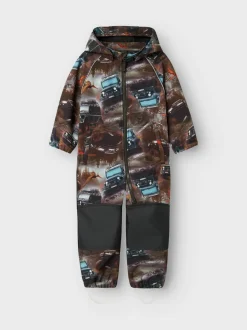 Name It Lasten Softshellhaalari, NMMALFA08 SOFTSHELL SUIT NOOS Ruskea Kuosillinen