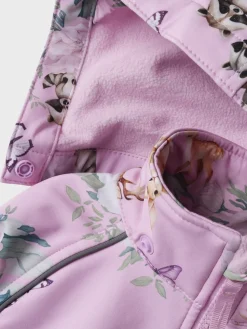Name It lasten softshell haalari, NMFALFA08 SOFTSHELL SUIT AOP Pinkki Kuosi