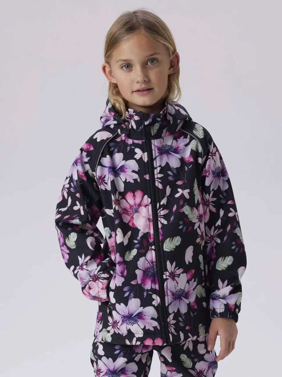 Name It lasten softshell takki, NKFALFA08 SOFTSHELL JACKET Musta Kuosi