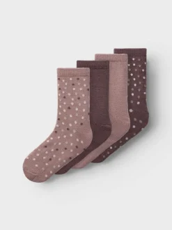 Name It Lasten Sukat, NKFWAK WOOL 4 PACK SOCK Vaaleanpunainen Kuosi