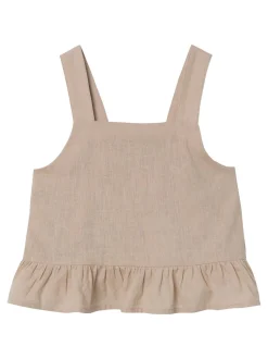 Name It lasten toppi, NKFFALINNEN STRAP TOP Beige