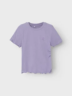 Name It lasten t-paita, NKFDALILLA SS SHORT TOP Liila