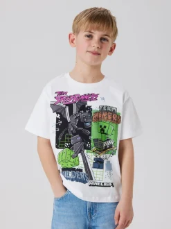 Name It lasten t-paita, NKMJAHI MINECRAFT SS TOP Valkoinen