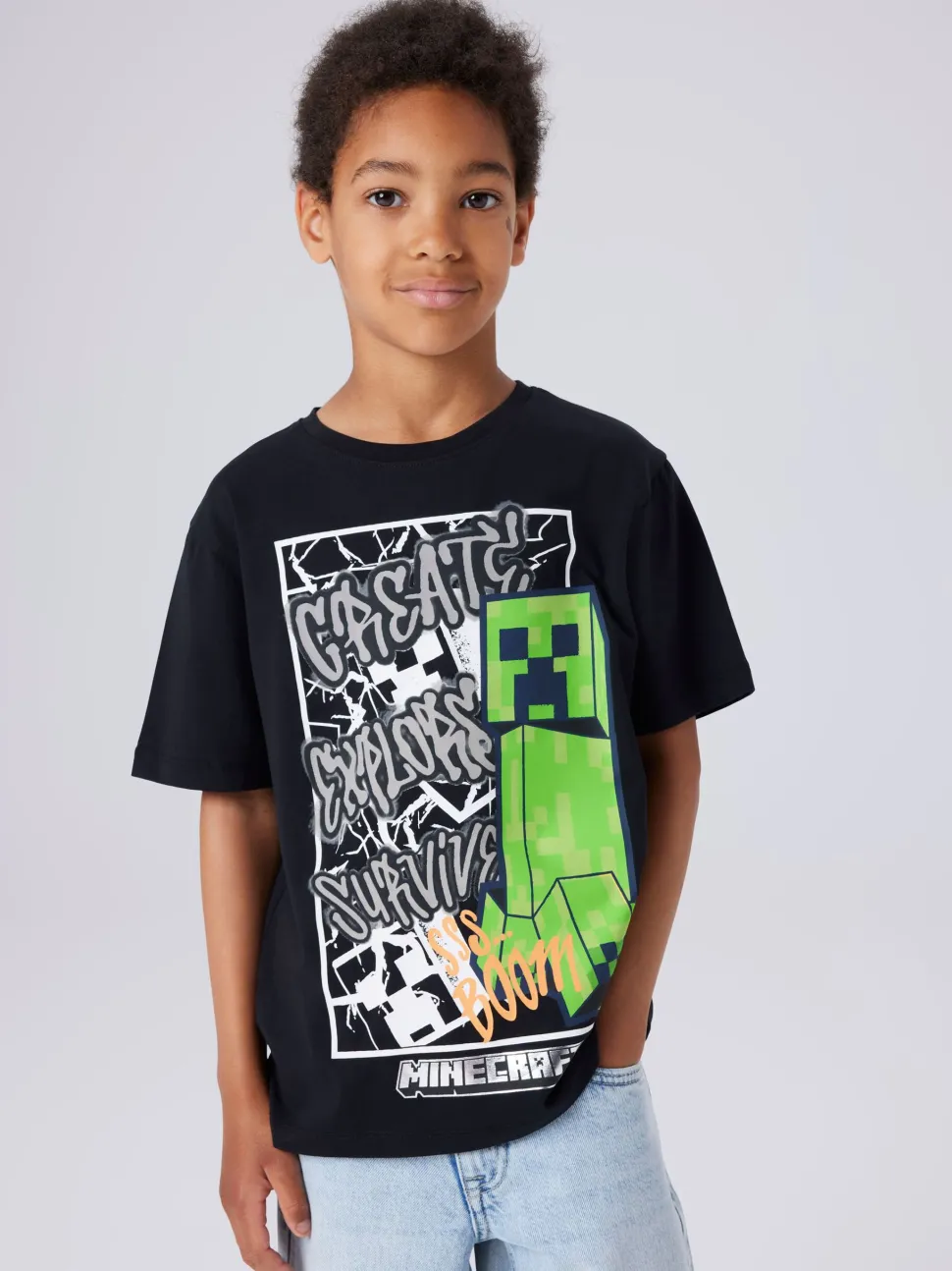 Name It lasten t-paita NKMMASE Minecraft SS NREG Top, musta