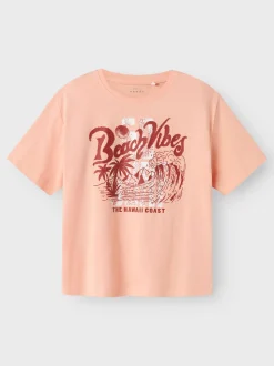 Name It lasten t-paita, NKMVAGNO SS LOOSE TOP Persikka