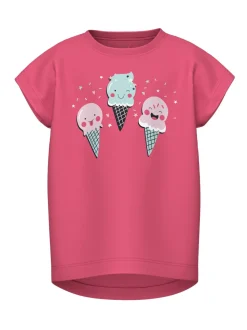 Name It lasten t-paita, NMFVIGEA 2P CAPSL TOP Pinkki