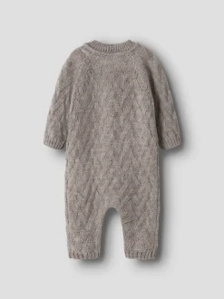 Name It lasten villahaalari, NBNWRUNI WOOL LS KNIT SUIT Beige