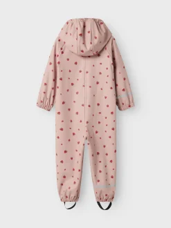 Name It lasten vuorellinen sadepuku, NMFDRY10 RAIN SUIT FLEECE Vaaleanpunainen