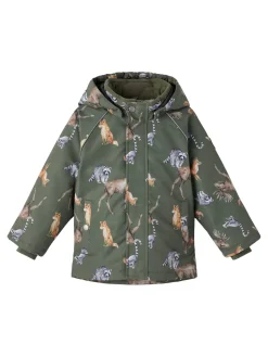 Name It talvitakki, NMMSNOW05 JACKET NORDIC FOREST Vihreä Kuosi