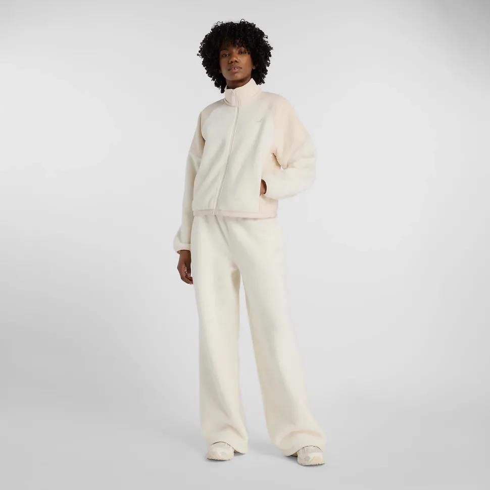 New Balance naisten fleecehousut, High Pile Fleece Pant Luonnonvalkoinen