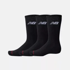 New Balance unisex sukat Everyday Crew 3Pairs Sock, musta