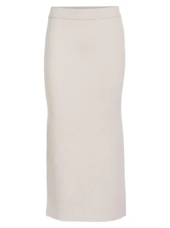 Object naisten hame, OBJREYNARD HW KNIT SKIRT Silver Gray