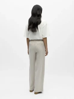Object naisten housut OBJLISA Wide Pant, Humus Melange