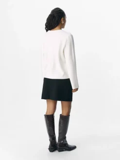 Object naisten neule, OBJREYNARD SQUARE SLEEVE O-NECK Cloud Dancer